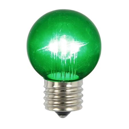 Vickerman 0.9W Green Glass G50 Transparent LED Replacement Bulb, 5PK XLED2654